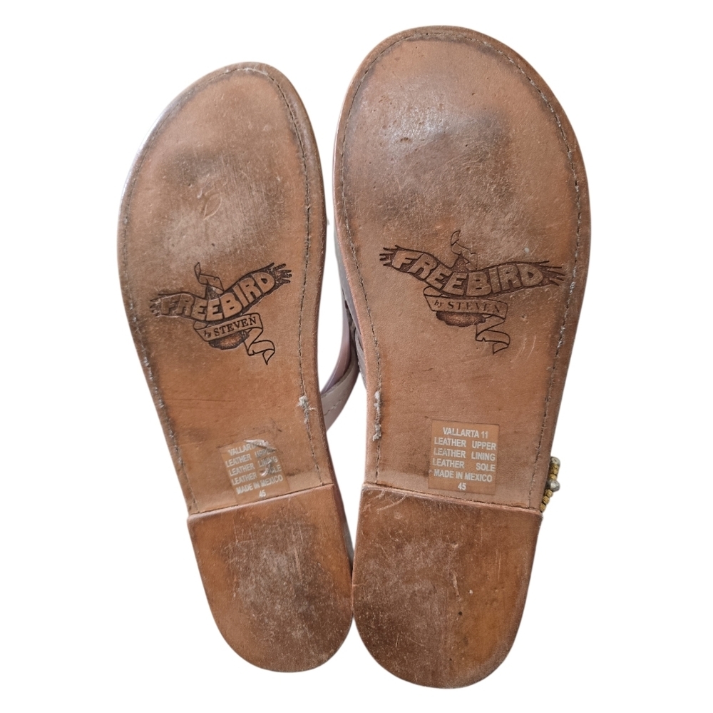 Freebird Vallarta Leather Thong Sandals 11 White Moon Stars Celestial Flip-flops - Picture 7 of 8